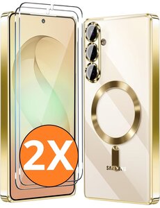 Ntech Hoesje Magsafe Geschikt voor Samsung Galaxy S26 hoesje backcover Goud