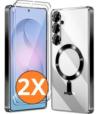 Ntech Hoesje Magsafe Geschikt voor Samsung Galaxy S26 hoesje backcover Zwart