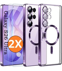 Ntech Hoesje Magsafe Geschikt voor Samsung Galaxy S26 Ultra hoesje backcover Paars
