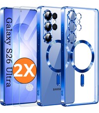 Ntech Hoesje Magsafe Geschikt voor Samsung Galaxy S26 Ultra hoesje backcover Blauw