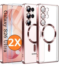 Ntech Hoesje Magsafe Geschikt voor Samsung Galaxy S26 Ultra hoesje backcover Rose Goud