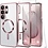 Ntech Hoesje Magsafe Geschikt voor Samsung Galaxy S26 Ultra hoesje backcover Rose Goud – Lens beschermer – Transparant hoesje met Samsung S26 Ultra screenprotector - 2 stuks