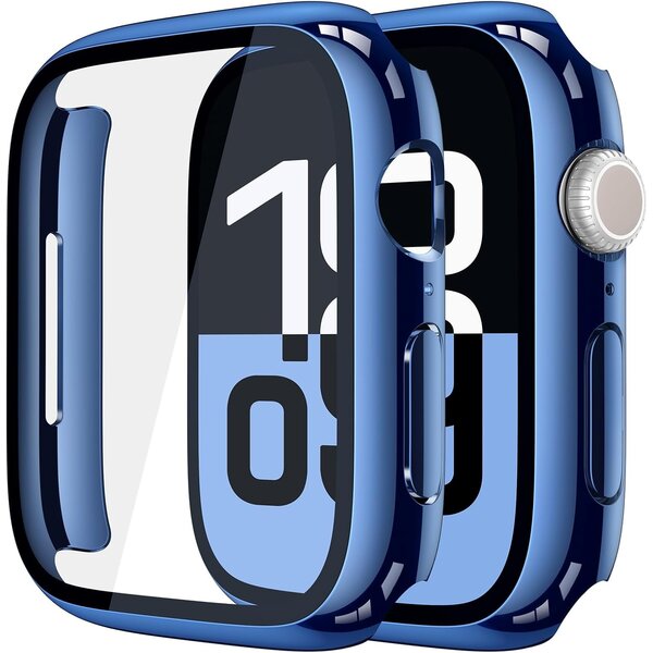 Ntech Screen Protector - Hoesje Blauw 42mm Geschikt voor Apple Watch Series 10 & Series 11 - 42mm Beschermmend Hoesje Full Cover Hard Case