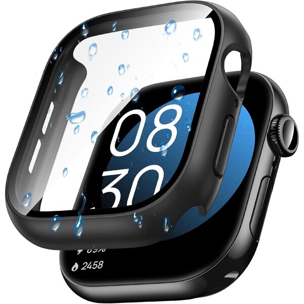 Ntech Screen Protector - Hoesje Zwart 42mm Geschikt voor Apple Watch Series 10 & Series 11 - 42mm Beschermmend Hoesje Full Cover Hard Case