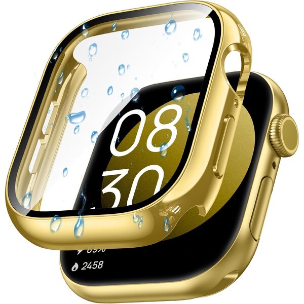 Ntech Screen Protector - Hoesje Goud 42mm Geschikt voor Apple Watch Series 10 & Series 11 - 42mm Beschermmend Hoesje Full Cover Hard Case