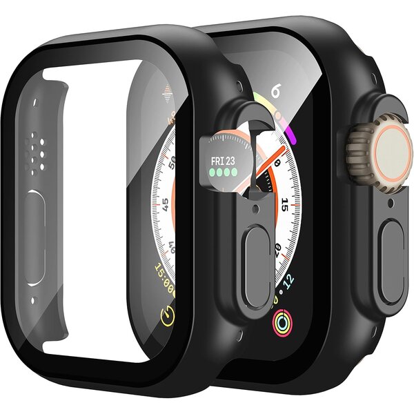 Ntech Screen Protector - Hoesje Zwart 49mm Geschikt voor Apple Watch Ultra 3 /Ultra 2 /Ultra - 49mm Beschermmend Hoesje Full Cover Hard Case