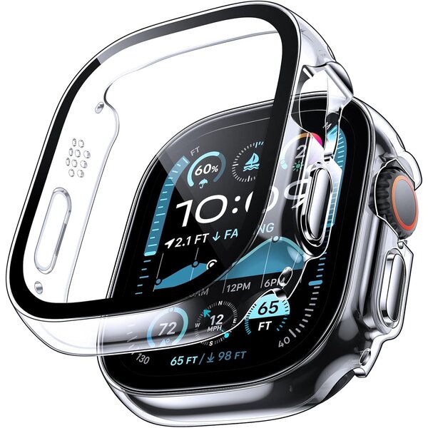 Ntech Screen Protector - Hoesje Tranparant 49mm Geschikt voor Apple Watch Ultra 3 /Ultra 2 /Ultra - 49mm Beschermmend Hoesje Full Cover Hard Case