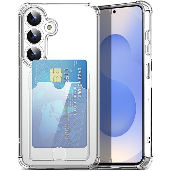 Ntech Hoesje Geschikt Voor Samsung Galaxy A37 hoesje met pasjeshouder transparant Shock proof case met Kaarthouder