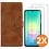 Ntech Hoesje geschikt voor Samsung Galaxy A27 5G Hoesje Bruin met Pasjeshouder + 2x Screenprotector Tempered Glass – Schokbestendige Wallet Telefoonhoes