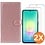 Ntech Hoesje geschikt voor Samsung Galaxy A27 5G Hoesje Rose Goud met Pasjeshouder + 2x Screenprotector Tempered Glass – Schokbestendige Wallet Telefoonhoes