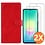 Ntech Hoesje geschikt voor Samsung Galaxy A27 5G Hoesje Rood met Pasjeshouder + 2x Screenprotector Tempered Glass – Schokbestendige Wallet Telefoonhoes