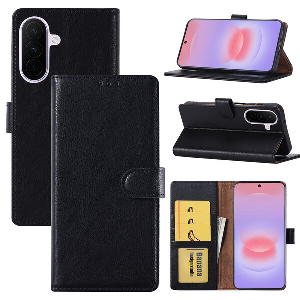 Ntech Hoesje geschikt voor Samsung Galaxy A27 Hoesje Zwart Bookcase – Ntech Wallet Case met Pasjeshouder & Magneetsluiting Beschermhoes – Schokbestermende Flip Cover