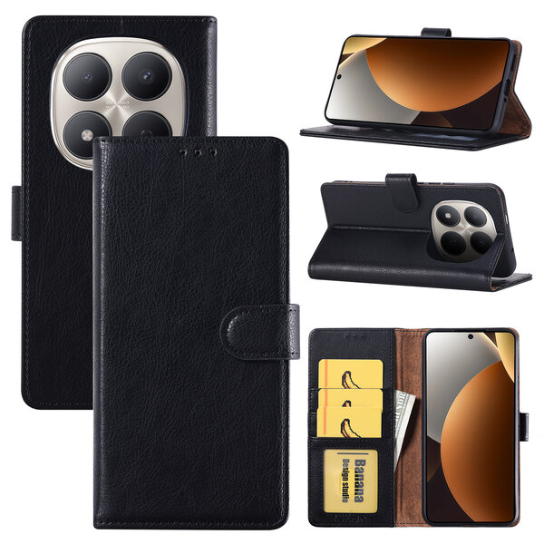 Ntech Hoesje geschikt voor Redmi Note 15 Pro 5G Hoesje Zwart Bookcase – Ntech Wallet Case met Pasjeshouder & Magneetsluiting Beschermhoes – Schokbestermende Flip Cover