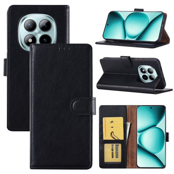 Ntech Hoesje geschikt voor Redmi Note 15 Pro Plus 5G Hoesje Zwart Bookcase – Ntech Wallet Case met Pasjeshouder & Magneetsluiting Beschermhoes – Schokbestermende Flip Cover