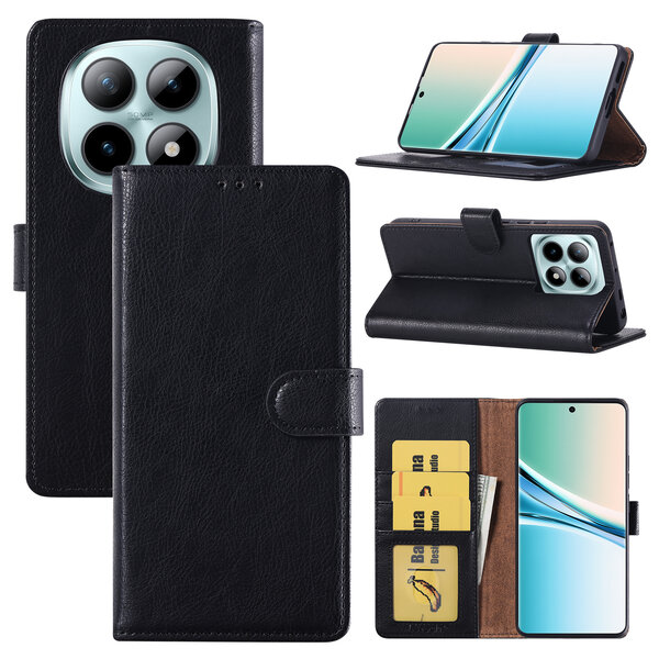 Ntech Hoesje geschikt voor Redmi Note 15 5G Hoesje Zwart Bookcase – Ntech Wallet Case met Pasjeshouder & Magneetsluiting Beschermhoes – Schokbestermende Flip Cover