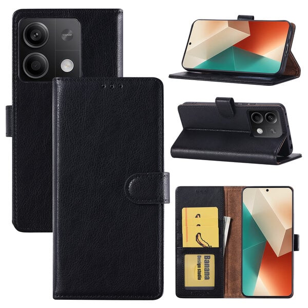 Ntech Hoesje geschikt voor Redmi Note 13 Pro 5G Hoesje Zwart Bookcase – Ntech Wallet Case met Pasjeshouder & Magneetsluiting Beschermhoes – Schokbestermende Flip Cover