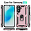 Ntech Hoesje Geschikt voor Samsung Galaxy A27 Hoesje – Rose Goud Hybride Armor Anti-Shock Hoes met Draaibare Ringhouder – Inclusief 2x Screenprotector