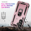 Ntech Hoesje Geschikt voor Samsung Galaxy A27 Hoesje – Rose Goud Hybride Armor Anti-Shock Hoes met Draaibare Ringhouder – Inclusief 2x Screenprotector