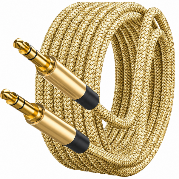 Ntech Ntech AUX Kabel 3,5 mm naar 3,5 mm – Male naar Male – Universeel – Goud – 1 Meter