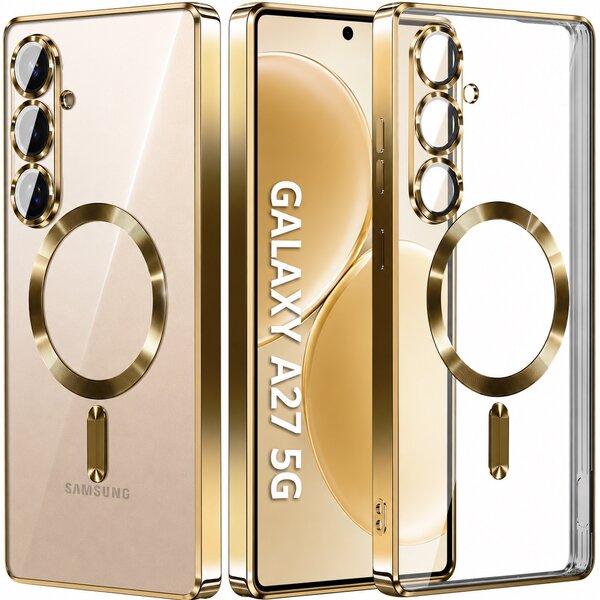 Ntech Hoesje Geschikt voor Samsung Galaxy A27 Hoesje Goud - Geschikt voor MagSafe – Siliconen Back Cover – Schokbestendig - Telefoonhoesje – Dunne Beschermhoes