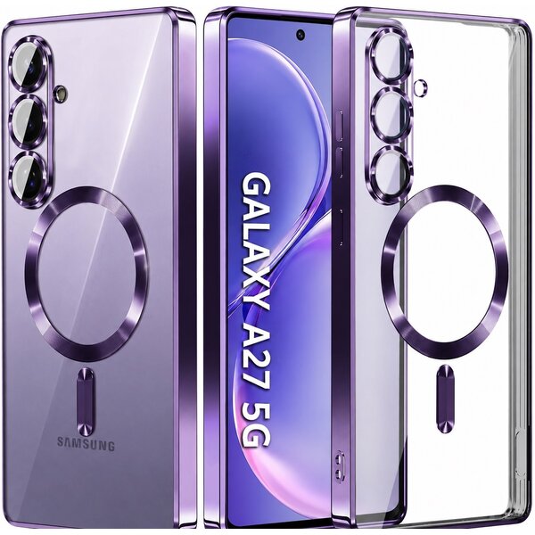 Ntech Hoesje Geschikt voor Samsung Galaxy A27 Hoesje Paars - Geschikt voor MagSafe – Siliconen Back Cover – Schokbestendig - Telefoonhoesje – Dunne Beschermhoes