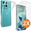 Ntech Hoesje Geschikt voor Motorola Moto G57 Power/G67 Power - transparant Anti Shock silicone hoesje met 2 Pack Screenprotector tempered glass