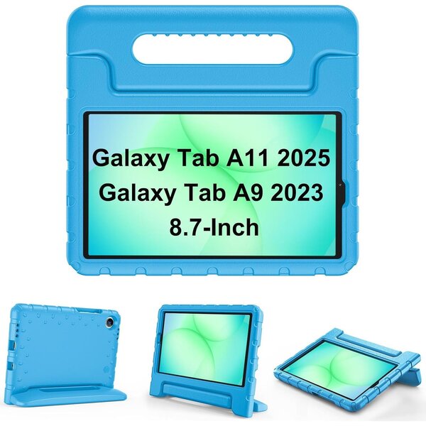 Ntech Tablet Hoes voor Samsung Galaxy Tab A11 / Tab A9 8.7 Inch – Kidsproof Kinderhoes met Handvat – Schokbestendige Beschermhoes – Blauw - Ntech