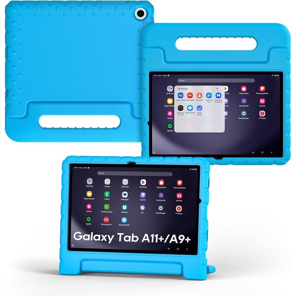 Ntech Tablet Hoes voor Samsung Galaxy Tab A11 Plus / Tab A9 Plus Hoes Blauw – Kidsproof Kinderhoes met Handvat – Schokbestendige Beschermhoes - Ntech