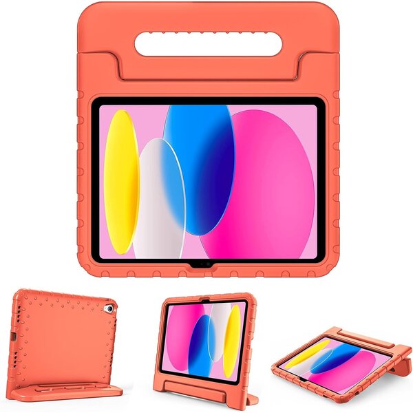 Ntech Tablet Hoes voor iPad 10e/11e Generatie 10.9/11 Inch – Oranje Kidsproof Kinderhoes met Handvat – Schokbestendige Beschermhoes – Ntech