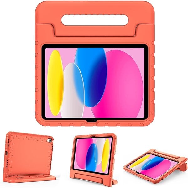 Ntech Hoes geschikt voor iPad 2021 Kinderen Oranje - Hoes geschikt voor iPad 10.2 (2019) kinderen Hoes - Hoes geschikt voor iPad 10.2 (2020) Hoes Kidsproof Backcover met handvat - Ntech