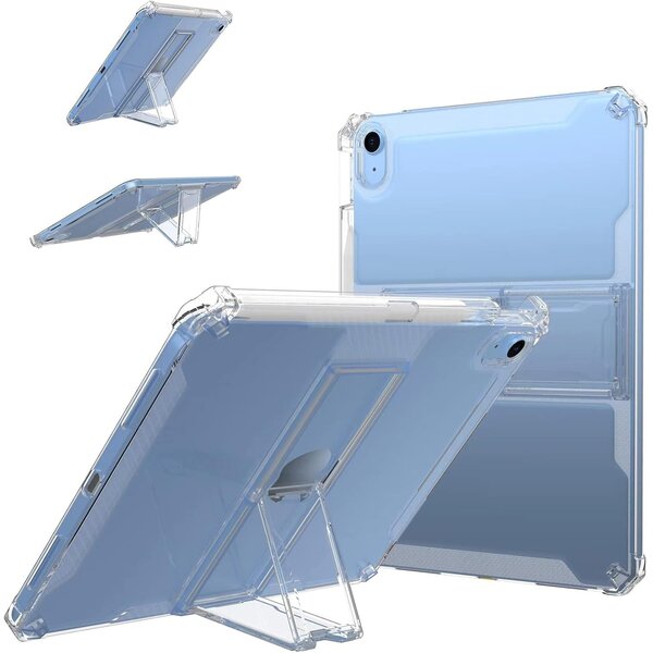 Ntech Hoes geschikt voor iPad Hoes A16 11e/10e Generatie 11 inch (2025/2022) – Transparant – Slim & Lichtgewicht – Kickstand – Pencil Houder – Beschermende Back Cover – Ntech