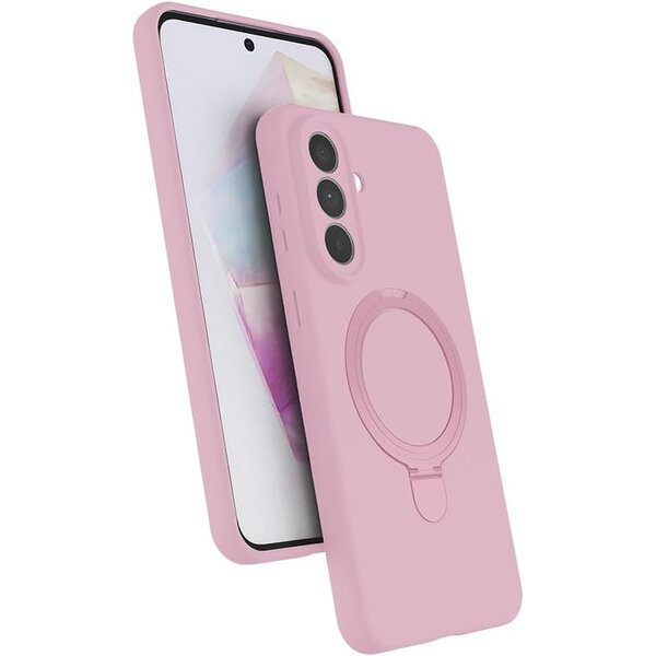 Ntech Hoesje Geschikt voor Samsung Galaxy A57 Hoesje – Licht Roze – Zachte Siliconen Backcover met Ring – MagSafe Geschikt – Slim & Beschermend