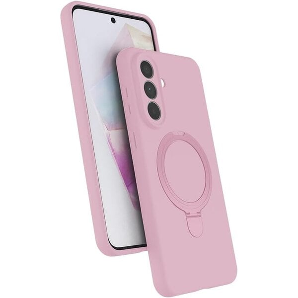 Ntech Hoesje Geschikt voor Samsung Galaxy A37 Hoesje – Licht Roze – Zachte Siliconen Backcover met Ring – MagSafe Geschikt – Slim & Beschermend