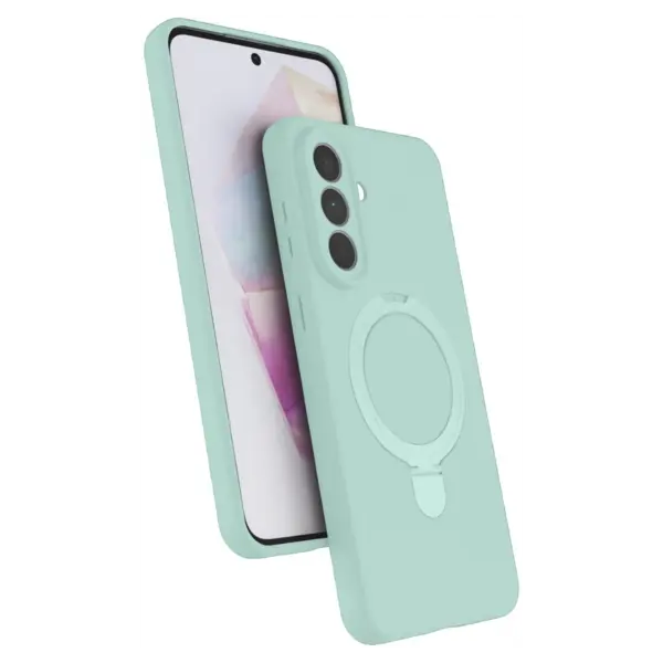 Ntech Hoesje Geschikt voor Samsung Galaxy A37 Hoesje – Mint Groen – Zachte Siliconen Backcover met Ring – MagSafe Geschikt – Slim & Beschermend