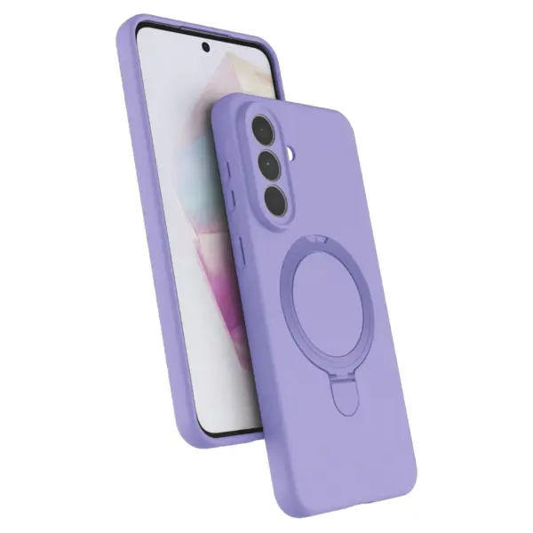 Ntech Hoesje Geschikt voor Samsung Galaxy A37 Hoesje – Lila – Zachte Siliconen Backcover met Ring – MagSafe Geschikt – Slim & Beschermend