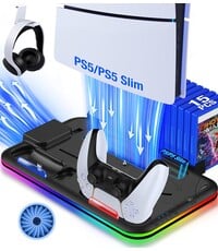 Ntech PS5 Cooling Station & Controller Oplaadstation met RGB Verlichting