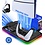 Ntech PS5 Cooling Station & Controller Oplaadstation met RGB Verlichting – Charging Dock, Controllerhouder & Headsethouder – Geschikt voor PS5, PS5 Slim, PS5 Pro, Digital & Disc Edition – Zwart