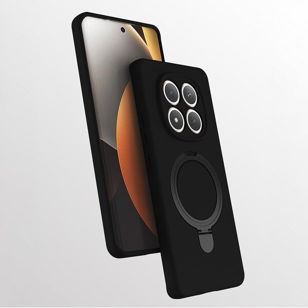Ntech Hoesje Geschikt voor Xiaomi Redmi Note 15 Pro 5G Hoesje Zwart – Zachte Siliconen Backcover met Ring – MagSafe Geschikt – Slim & Beschermend