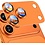 Ntech  Camera Lens Screen Protector Oranje Geschikt voor iPhone 17 Pro Max Camera Lens Protector - Matte Metal Plate Full Coverage