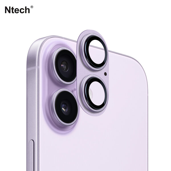 Ntech  Camera Lens Screen Protector Paars Geschikt voor iPhone 17 Camera Lens Protector - Matte Metal Plate Full Coverage