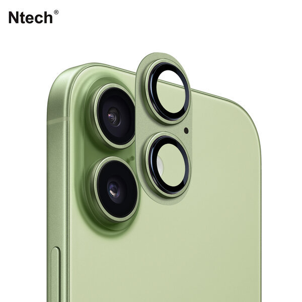 Ntech  Camera Lens Screen Protector Groen Geschikt voor iPhone 17 Camera Lens Protector - Matte Metal Plate Full Coverage