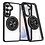 Ntech Magsafe Hoesje Geschikt voor Samsung Galaxy S26 hoesje Transparant Zwart - Met kickstand Draaibare Ring Houder