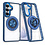 Ntech Magsafe Hoesje Geschikt voor Samsung Galaxy S26 Plus hoesje Transparant Blauw - Met kickstand Draaibare Ring Houder