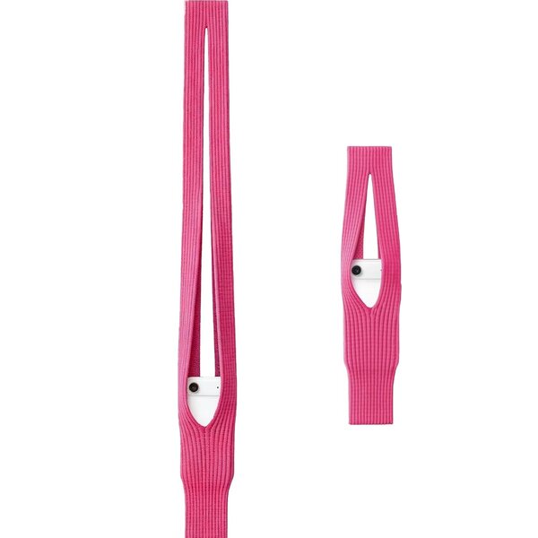 Ntech Telefoontasje Gebreid met Koord Roze – Stretch Smartphone Tas, Lichtgewicht Telefoonhoesje voor Schouder & Crossbody