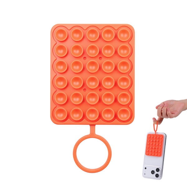 Ntech Ntech Siliconen Telefoonhouder met Zuignap – Oranje Handsfree Telefoonhoesje – Geschikt voor iPhone 18Pro / 18 Por Max /17/16/15, Samsung Galaxy S26/S25/S24 & Meer – iPhone & Android