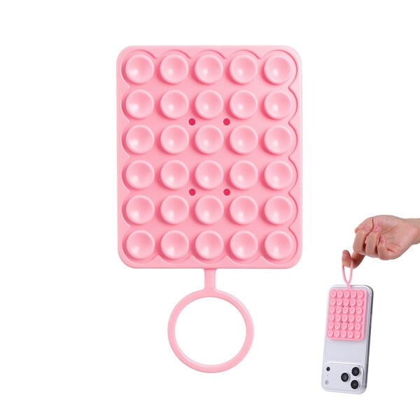 Ntech Ntech Siliconen Telefoonhouder met Zuignap – Roze Handsfree Telefoonhoesje – Geschikt voor iPhone 18Pro / 18 Por Max /17/16/15, Samsung Galaxy S26/S25/S24 & Meer – iPhone & Android