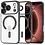 Ntech Hoesje Geschikt  iPhone 18 Pro Max Hoesje – Transparant/Zwart Hybrid Backcover, MagSafe Compatibel & Verhoogde Camerabescherming – Slank en Stevig - Ntech