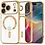 Ntech Hoesje Geschikt  iPhone 18 Pro Max Hoesje – Transparant/Goud Hybrid Backcover, MagSafe Compatibel & Verhoogde Camerabescherming – Slank en Stevig - Ntech