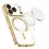 Ntech Hoesje Geschikt  iPhone 18 Pro Max Hoesje – Transparant/Goud Hybrid Backcover, MagSafe Compatibel & Verhoogde Camerabescherming – Slank en Stevig - Ntech