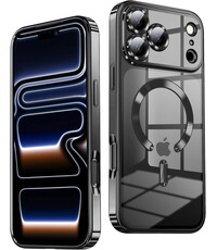 Ntech Hoesje Geschikt  iPhone 18 Pro Hoesje – Transparant/Zwart